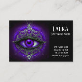Paarse Oog Mandala Helderziend Psychisch Visitekaartje (Voorkant)