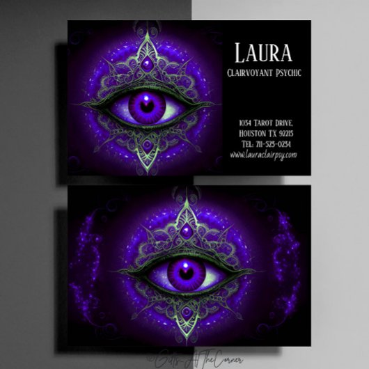 Paarse Oog Mandala Helderziend Psychisch Visitekaartje
