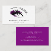 Paarse oogketch moderne vormgeving afbeelding visitekaartje (Voorkant / Achterkant)