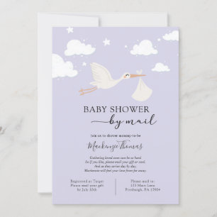 Paarse Ooievaar Baby shower per Post Kaart