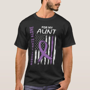 Paarse Oom Alzheimers bewustzijnsvlag Dementie Fam T-shirt