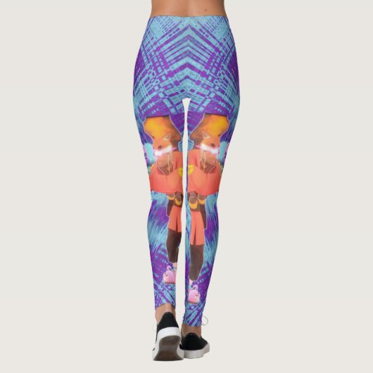 Paarse Oorlog Craft Karakter Sterkte Leggings (Achterkant)