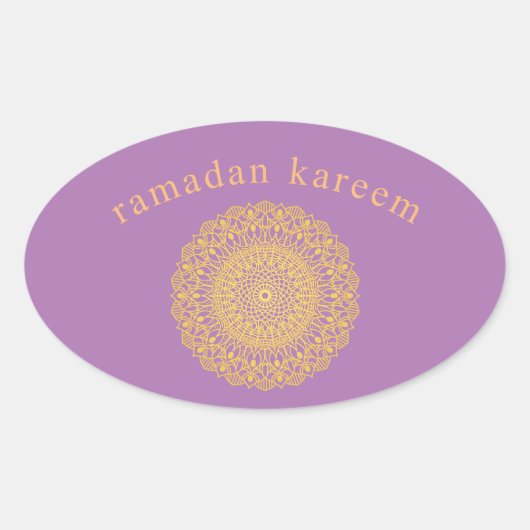 paarse oosterse ornament ramadan kareem sticker (Voorkant)
