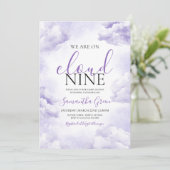 Paarse op Cloud 9 Baby shower Kaart (Staand voorkant)