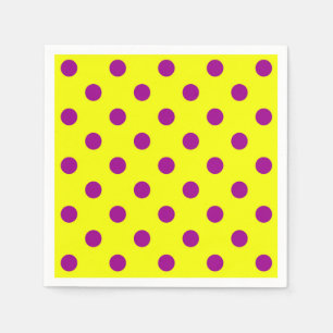 Paarse op gele stippen Patroonontwerp Servet