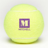 Paarse, op maat gesneden blote monogram van het In Tennisballen (Voorkant)