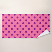 Paarse op roze stippen Patroonontwerp Badhanddoek (Badhanddoek)