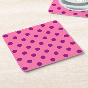 Paarse op roze stippen Patroonontwerp Kartonnen Onderzetters