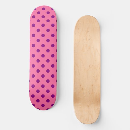 Paarse op roze stippen Patroonontwerp Persoonlijk Skateboard (Voorkant)