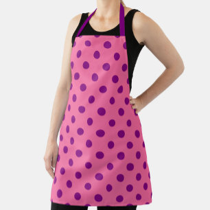 Paarse op roze stippen Patroonontwerp Schort