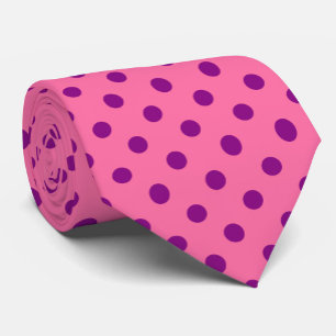 Paarse op roze stippen Patroonontwerp Stropdas