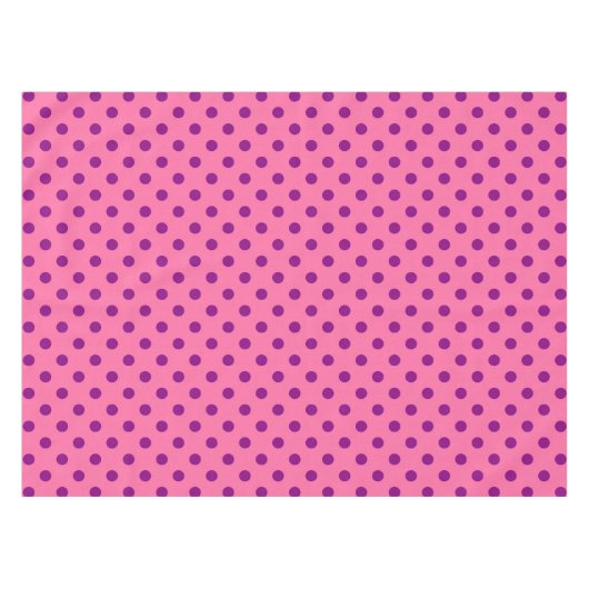 Paarse op roze stippen Patroonontwerp Tafelkleed (Voorkant (Horizontaal))