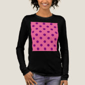 Paarse op roze stippen Patroonontwerp Tri-Blend Shirt (Voorkant)