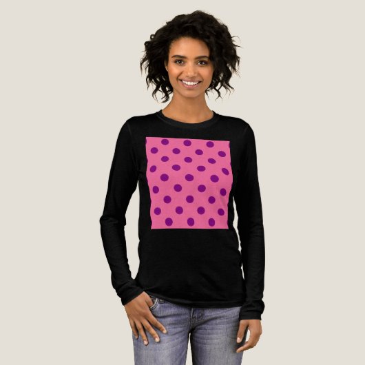 Paarse op roze stippen Patroonontwerp Tri-Blend Shirt (Voorkant)