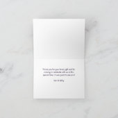 Paarse op witte polka stippen bedankkaart (Binnen)