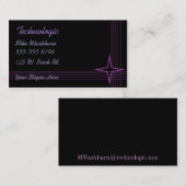 Paarse op zwart visitekaartje (Voorkant / Achterkant)