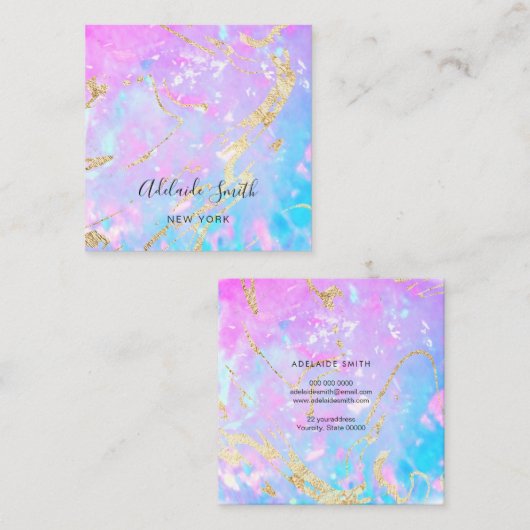 paarse opaal achtergrond textuur vierkante visitekaartje (Voorkant / Achterkant)