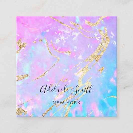 paarse opaal achtergrond textuur vierkante visitekaartje (Voorkant)