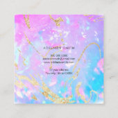 paarse opaal achtergrond textuur vierkante visitekaartje (Achterkant)