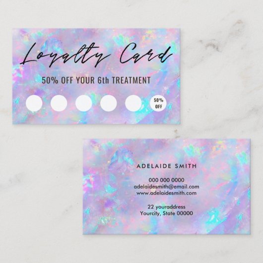 paarse opaal geïnspireerde textuur loyalty card visitekaartje (Voorkant / Achterkant)