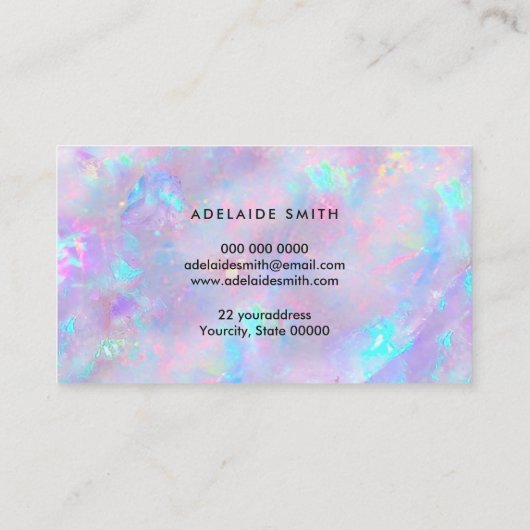 paarse opaal geïnspireerde textuur loyalty card visitekaartje (Achterkant)