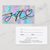 paarse opal cadeaubon visitekaartje (Voorkant / Achterkant)