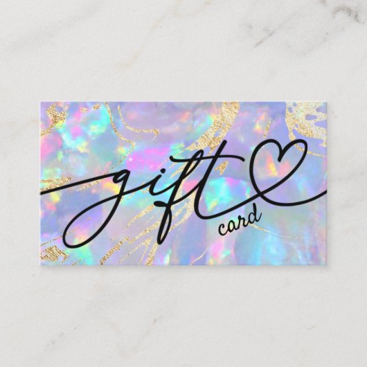 paarse opal cadeaubon visitekaartje (Voorkant)