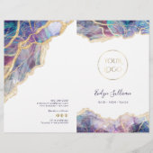 Paarse opal design service menubrochure (Voorkant)