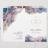 Paarse opal design service menubrochure (Voorkant / Achterkant)