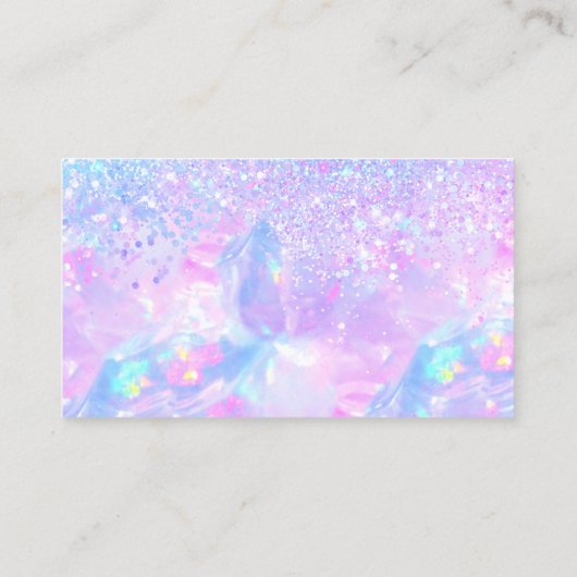 paarse opal gemstone faux glitter bedankt visitekaartje (Achterkant)