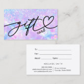 paarse opal glitter kleine cadeaukaart visitekaartje (Voorkant / Achterkant)