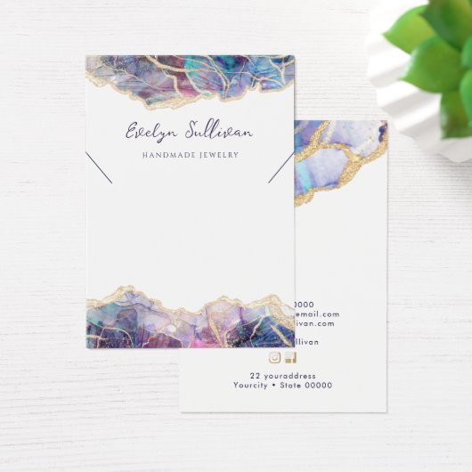 Paarse opal ketting display kaart (Bureau)