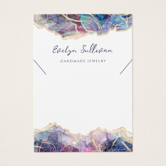 Paarse opal ketting display kaart (Voorkant)