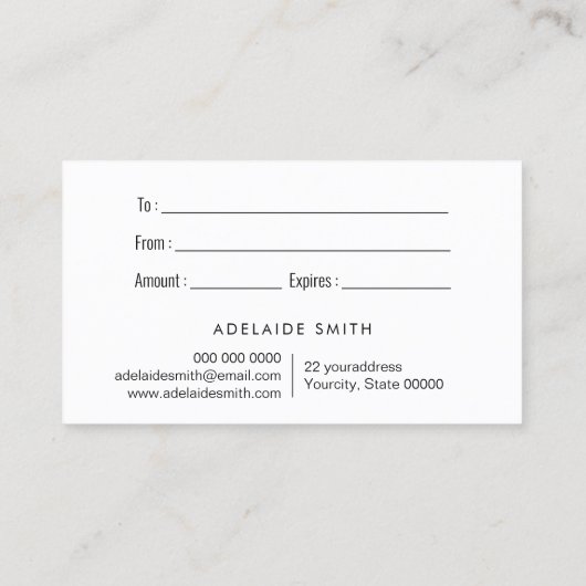 paarse opal textuur cadeaubon visitekaartje (Achterkant)