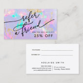 paarse opal textuur verwijzingskaart visitekaartje (Voorkant / Achterkant)