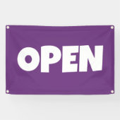 Paarse OPEN Banner (Horizontaal)