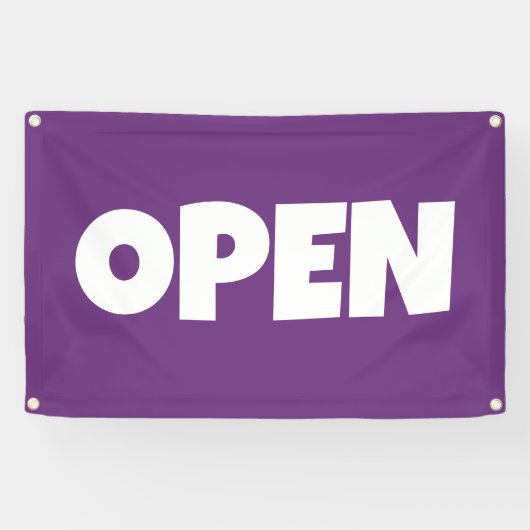 Paarse OPEN Banner (Horizontaal)