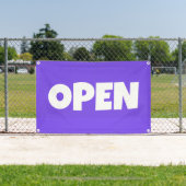 Paarse OPEN Banner (Insitu)