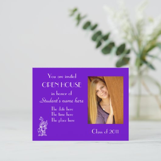 paarse open briefkaart (Staand voorkant)