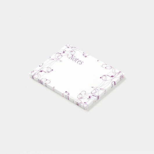 Paarse opmerkingen na het drogen post-it® notes (Schuin)