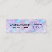 paarse optische achtergrond mini visitekaartje (Achterkant)