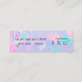 paarse optische gemstone-kortingskaart mini visitekaartje (Achterkant)