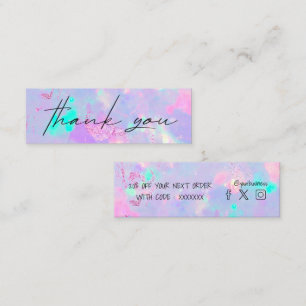 paarse optische gemstone-kortingskaart mini visitekaartje