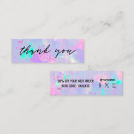 paarse optische gemstone-kortingskaart mini visitekaartje