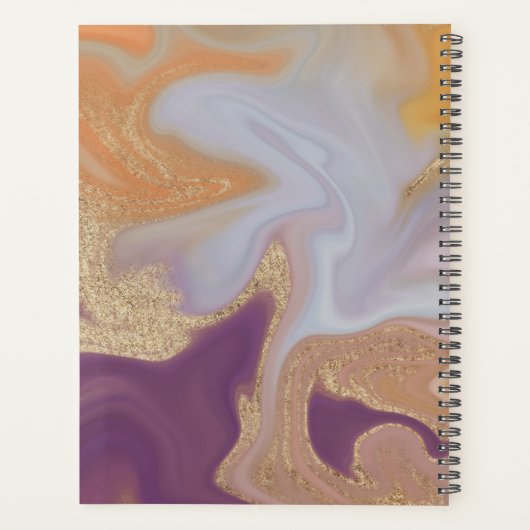 Paarse Oranje Abstracte monogram goudmonogram Planner (Achterkant)