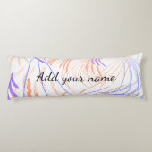 Paarse oranje abstracte waterverf voeg naamtekst t lichaamskussen (Achterkant)