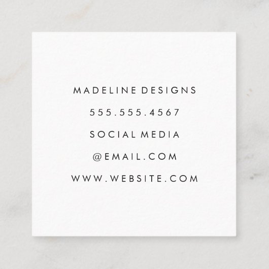 Paarse Oranje achtergrond | Monogram serum Vierkante Visitekaartje (Achterkant)