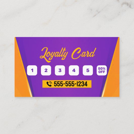 Paarse & Oranje Afrikaans Haar Vlechten Beauty Sal Klantenkaartje (Achterkant)