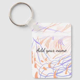 Paarse oranje aquarel abstracte voeg naam tekst th sleutelhanger