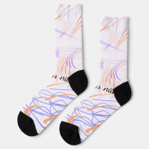 Paarse oranje aquarel abstracte voeg naam tekst th sokken
